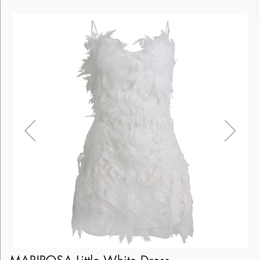 White mini dress from INAMORE online. Removable straps. Original $159